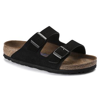Pánské Arizona Birkenstock Soft Footbed Semišové Černé | CZ 251CTV